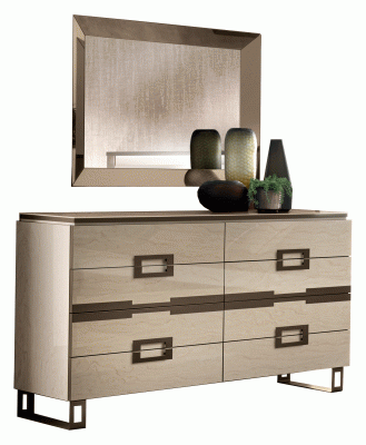 Bedroom Furniture Dressers and Chests Poesia Double Dresser / Mirror