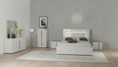 Carrara Bed with Bianca Marble Nightstands