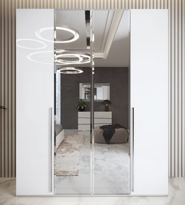 Bedroom Furniture Wardrobes Dama Bianca 4 Door Wardrobe White