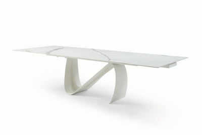 Dining Room Furniture Marble-Look Tables 9087 Table White