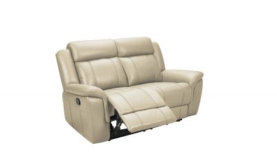 9015 Cream Loveseat w/ manual recliners