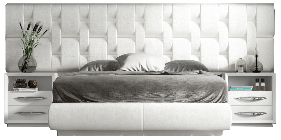 Bedroom Furniture Nightstands Emporio White Bed