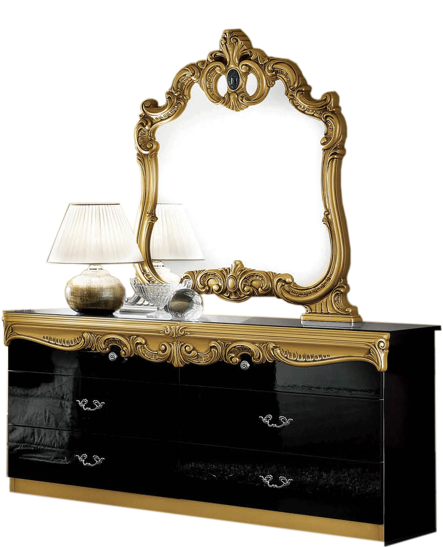 Bedroom Furniture Nightstands Barocco D.Dresser Black/Gold