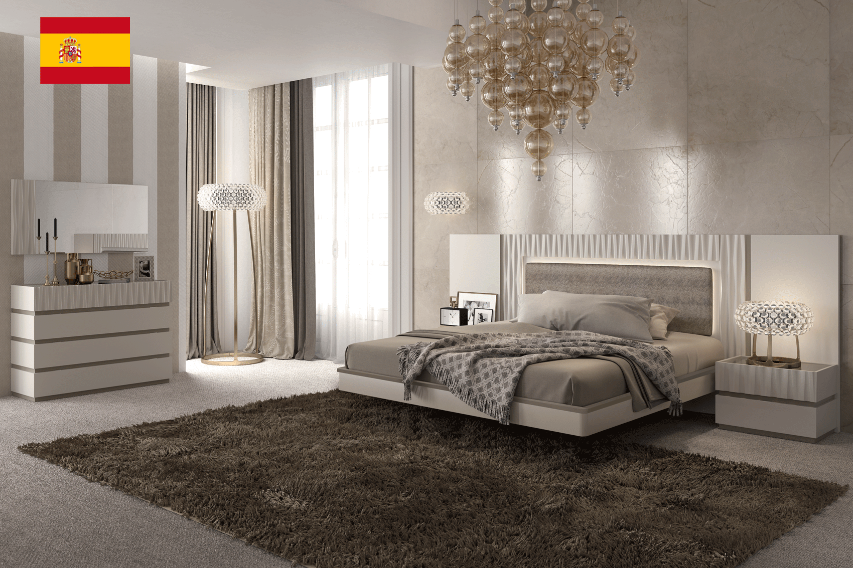 Bedroom Furniture Beds Marina Taupe Bedroom