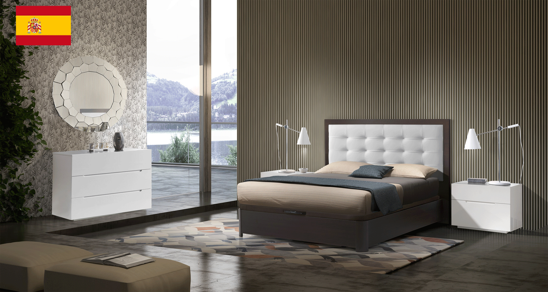 Bedroom Furniture Nightstands Regina Bedroom QS with Storage and M100, C100, E100 cases