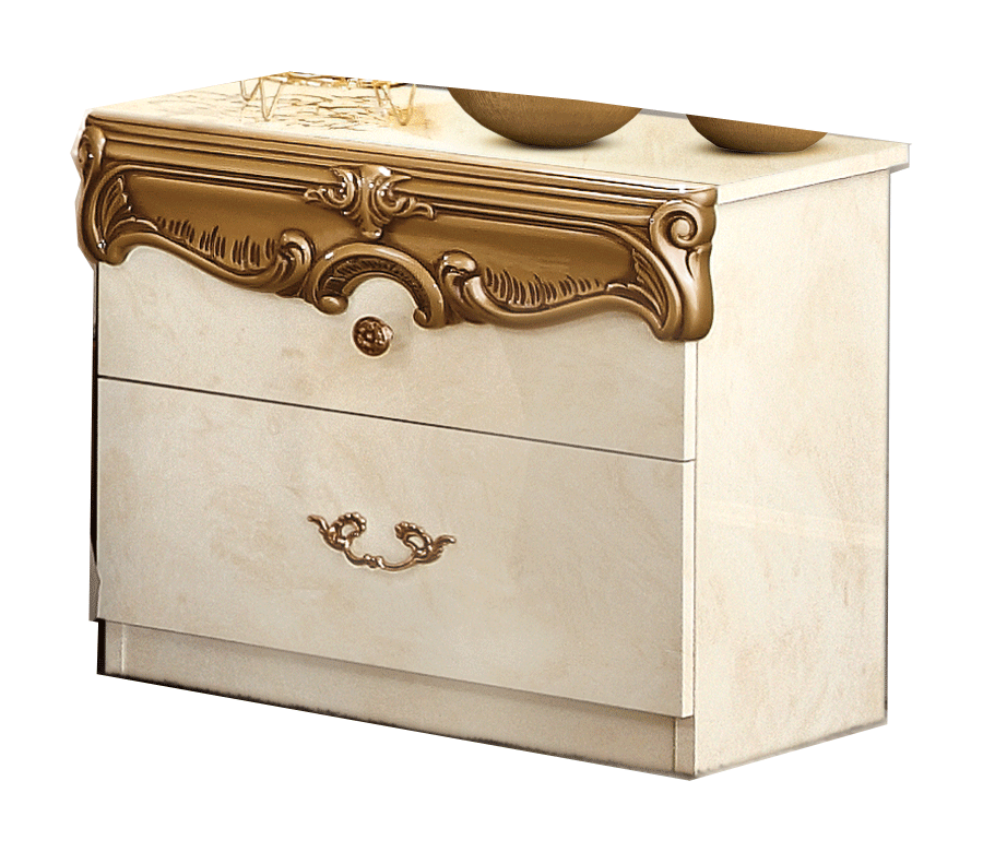 Bedroom Furniture Dressers and Chests Barocco Ivory/Gold Nightstand