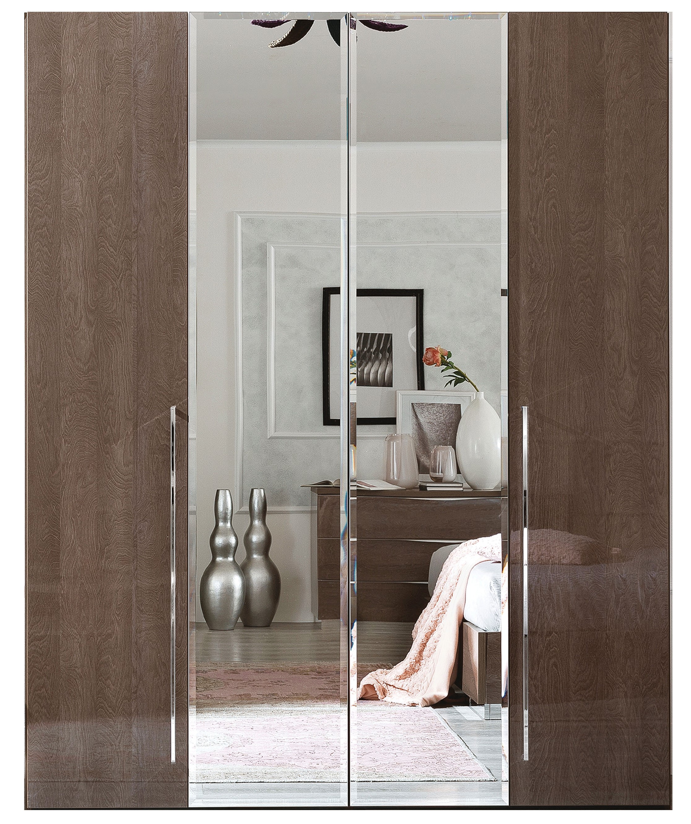 Bedroom Furniture Mirrors Platinum 4 Door Wardrobe