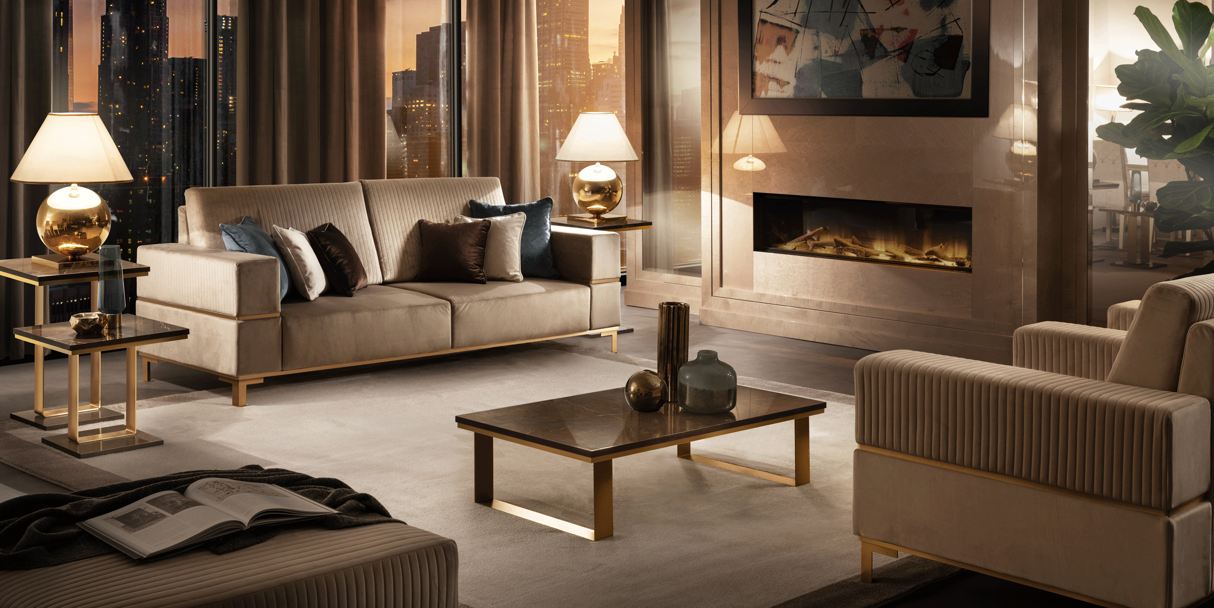 Living Room Furniture Coffee and End Tables Essenza Living by Arredoclassic, Italy