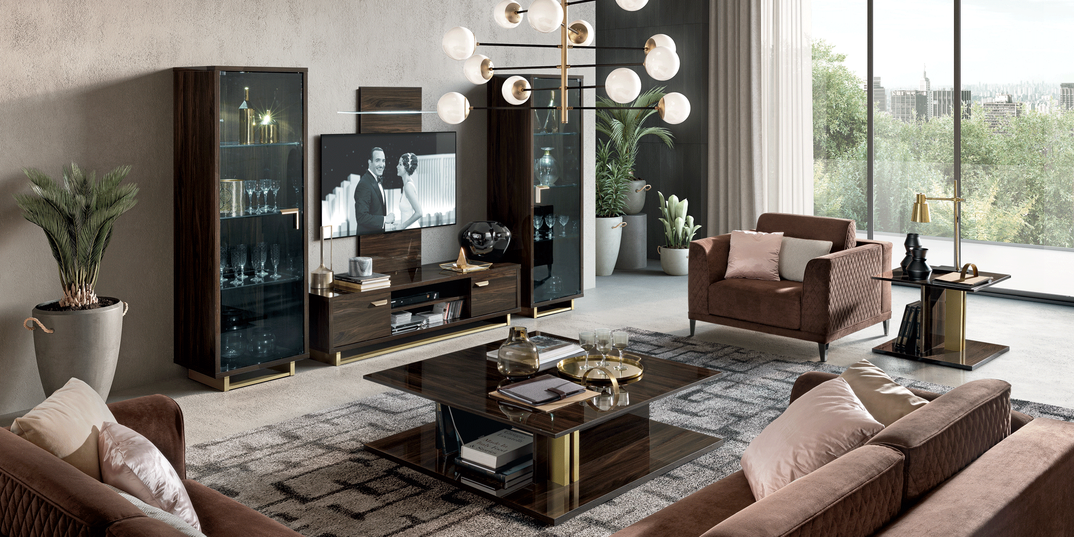 Wallunits Hallway Console tables and Mirrors Volare Day Entertainment Additional items DARK WALNUT