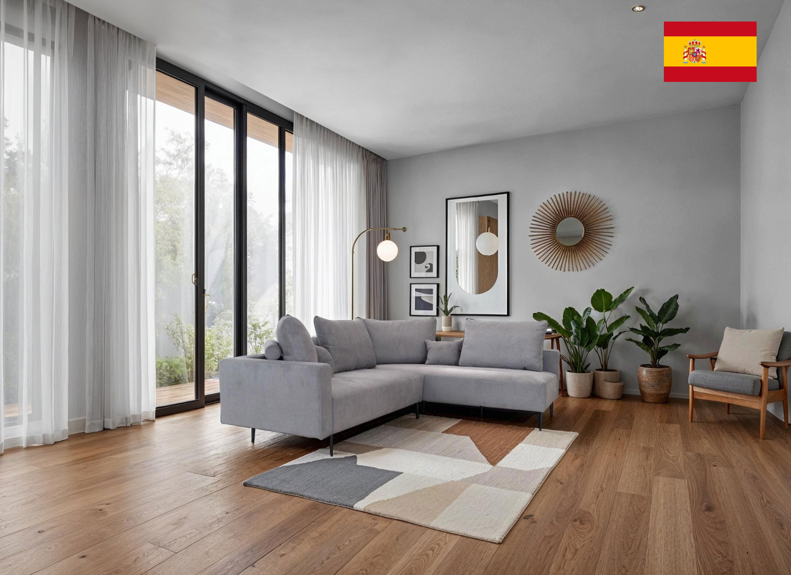 Brands Fama Modern Living Room, Spain Redford Sectional Grey