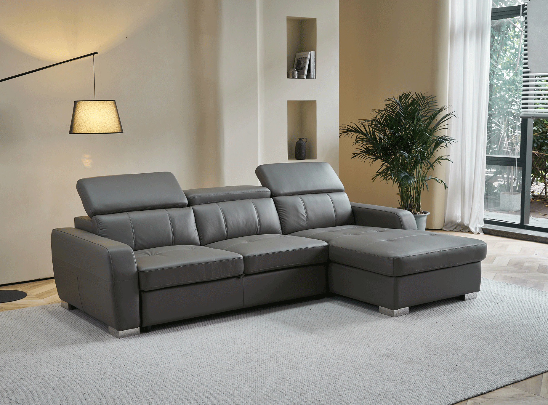 Brands SVN Modern Living Special Order 1822 GREY Sectional Right w/Bed