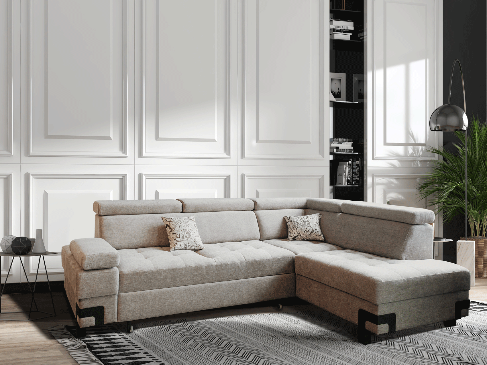 Living Room Furniture Sectionals Garda Sectional w/ Bed and Storage