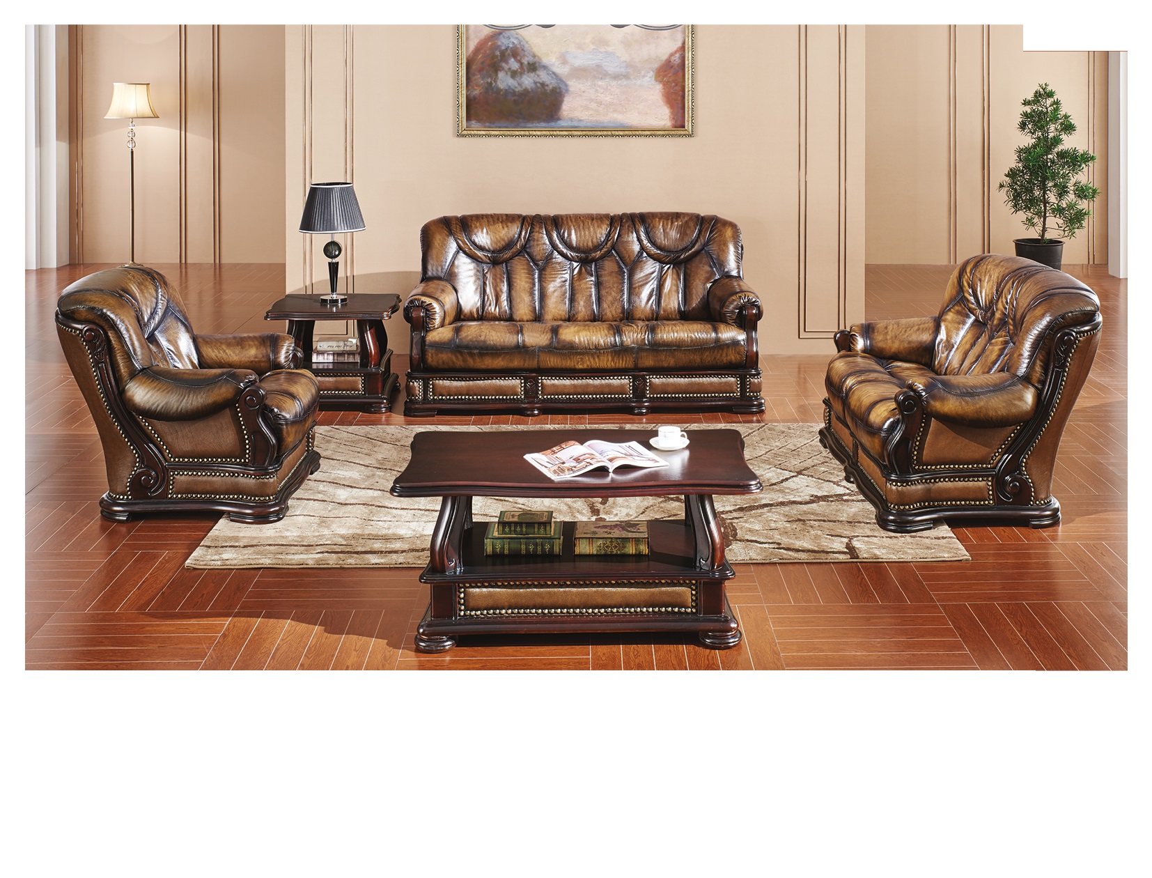 Living Room Furniture Reclining and Sliding Seats Sets Oakman