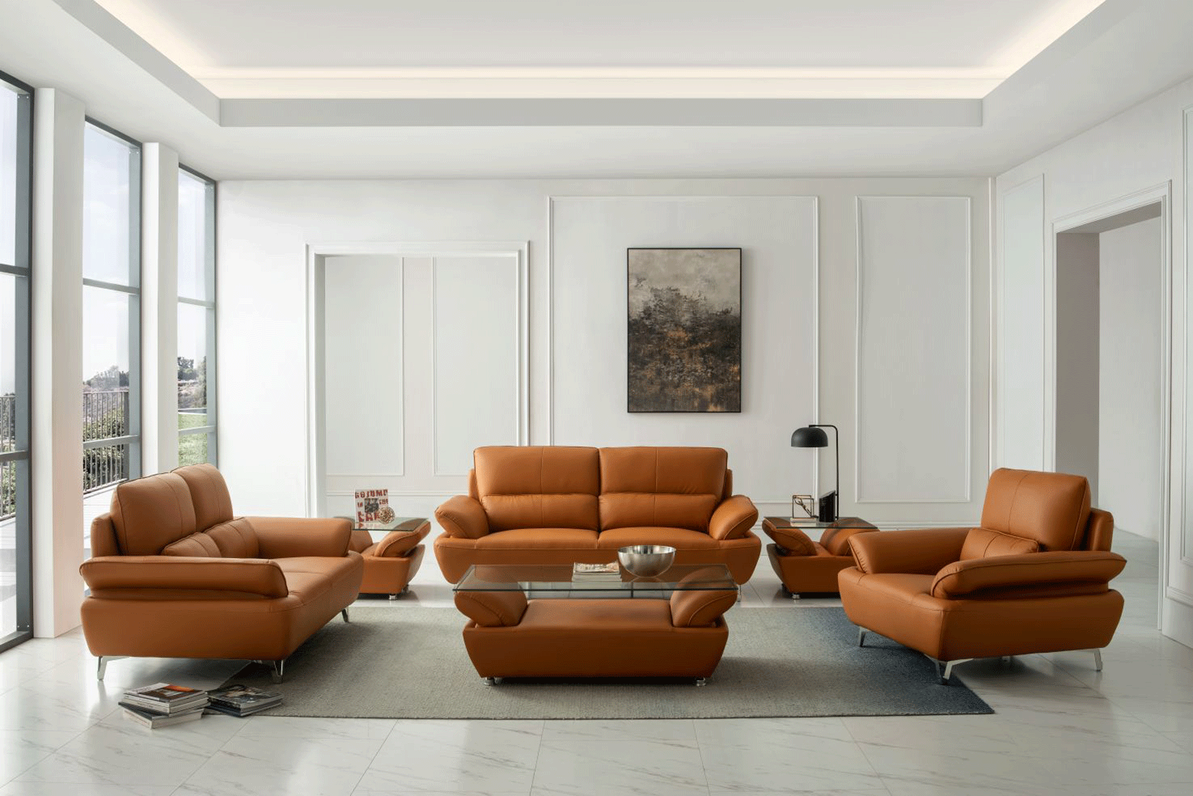 Living Room Furniture Sectionals 1810 Orange
