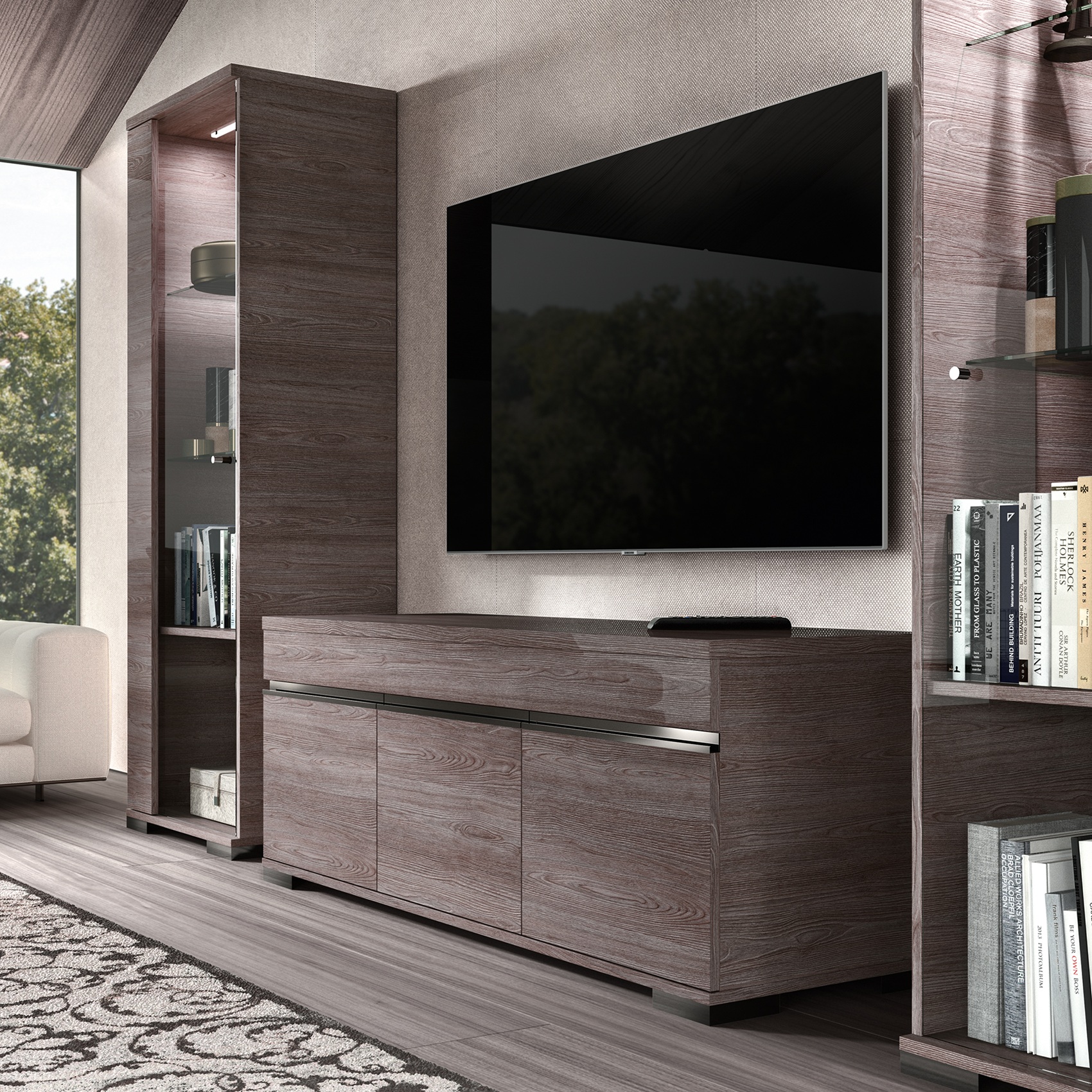 Wallunits Entertainment Centers Viola 3 Door TV Unit