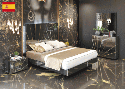 Bedroom Furniture Modern Bedrooms QS and KS Oro Black Bed with Frames