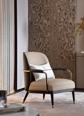 Modern Faux Leather Accent Armchair