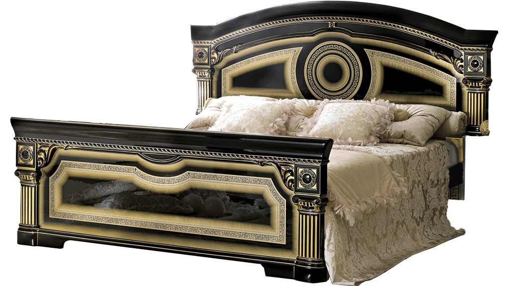 Brands Gamamobel Bedroom Sets, Spain Aida Bed Black w/Gold