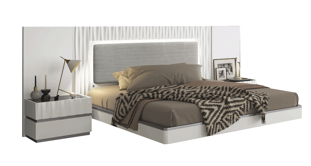 Bedroom Furniture Modern Bedrooms QS and KS Marina White Bed