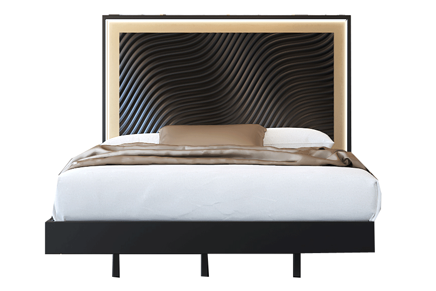 Brands Franco Furniture Bedrooms vol1, Spain Wave Bed Dark grey