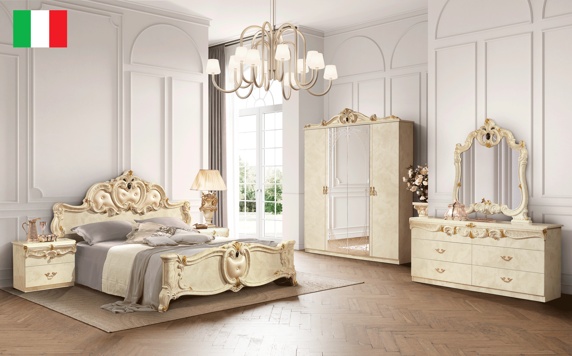 Wallunits Hallway Console tables and Mirrors Barocco Ivory Bedroom
