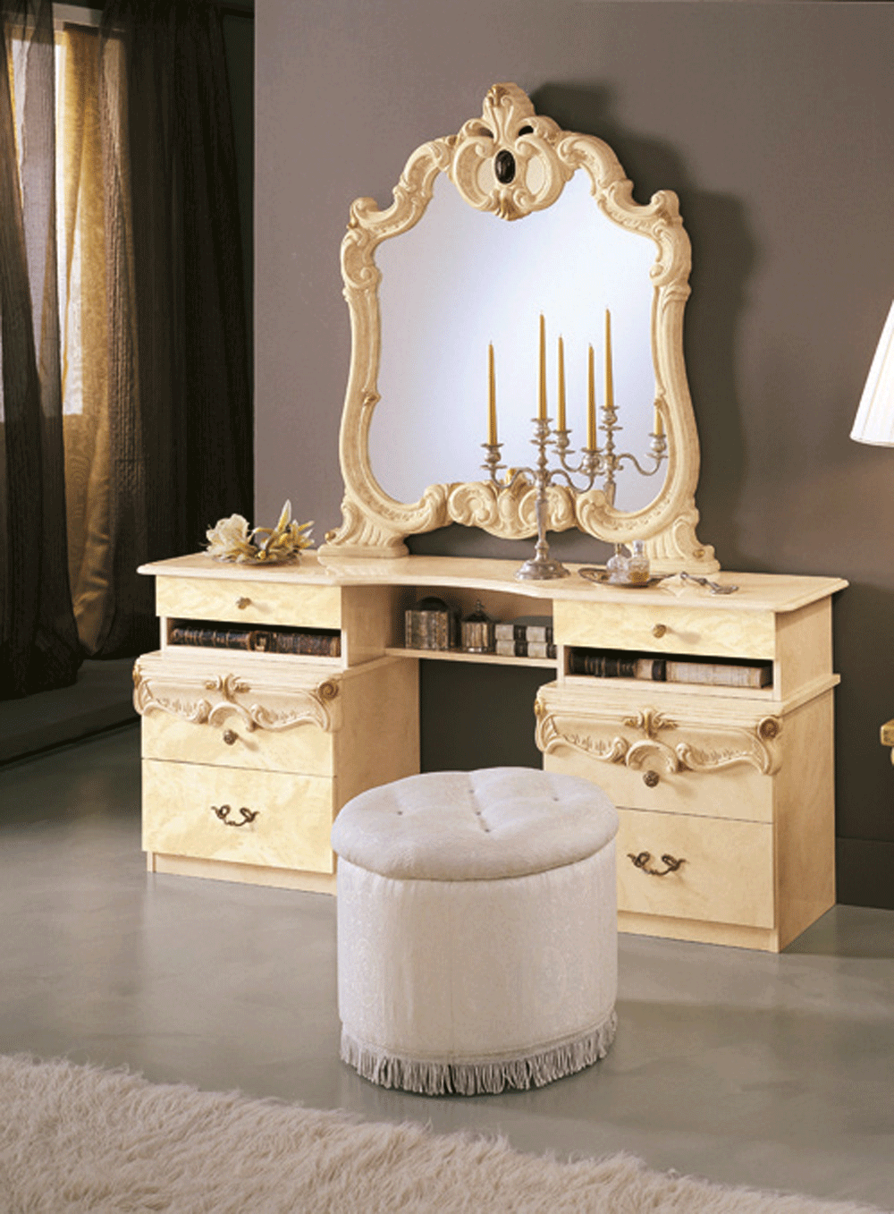Dining Room Furniture Modern Dining Room Sets Barocco Vanity Dresser IVORY