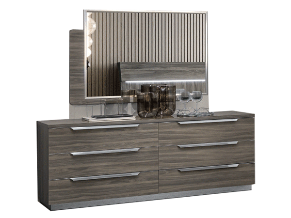 Bedroom Furniture Beds Kroma Double Dresser GREY