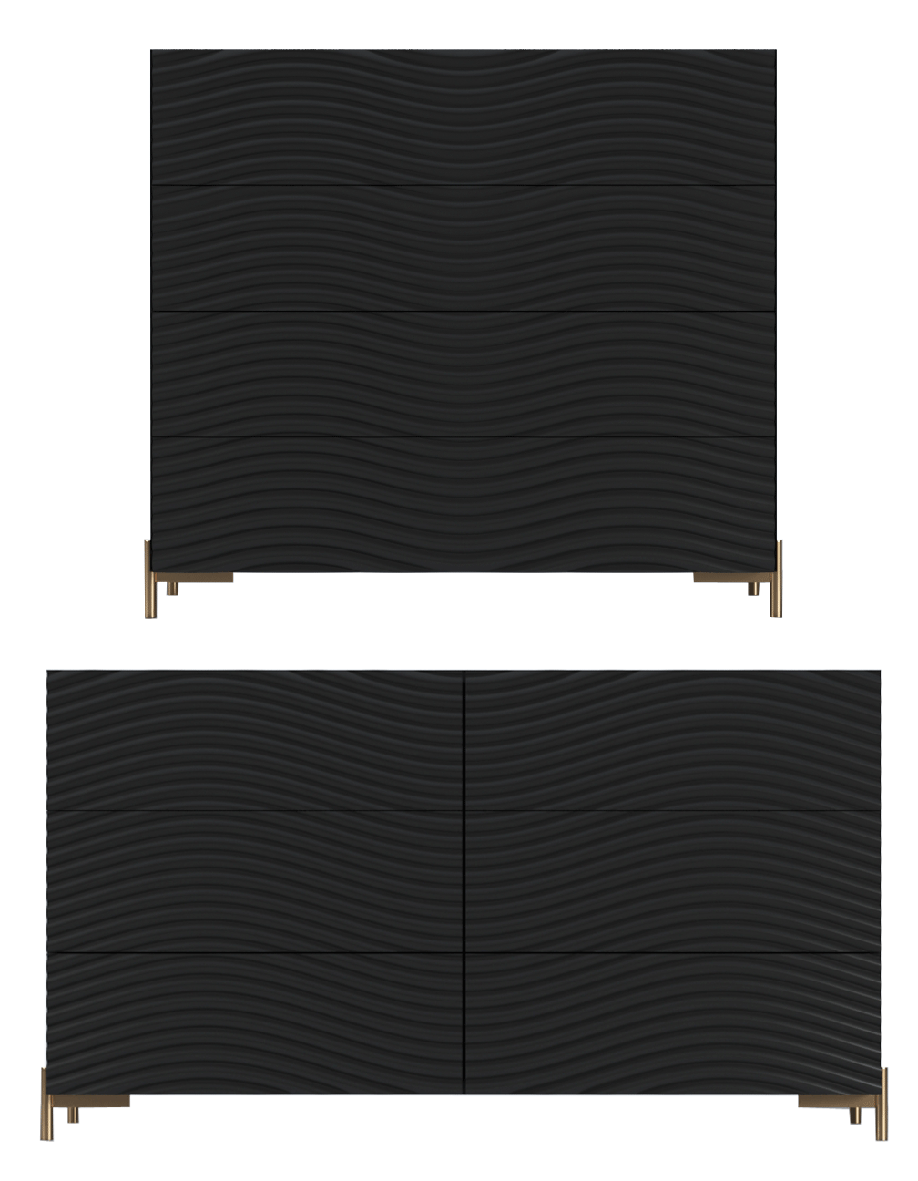 Brands Franco ENZO Bedrooms, Spain Wave Dressers / Mirrors Dark grey