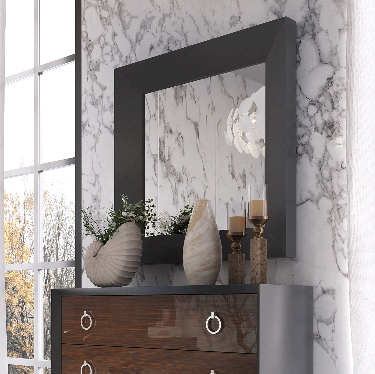 Wallunits Hallway Console tables and Mirrors Emporio BLACK mirror