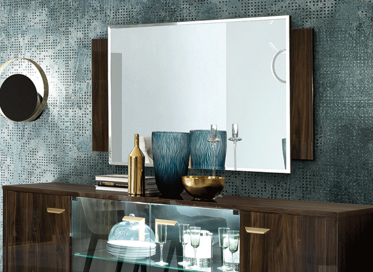 Wallunits Hallway Console tables and Mirrors Volare WALNUT mirror for buffet