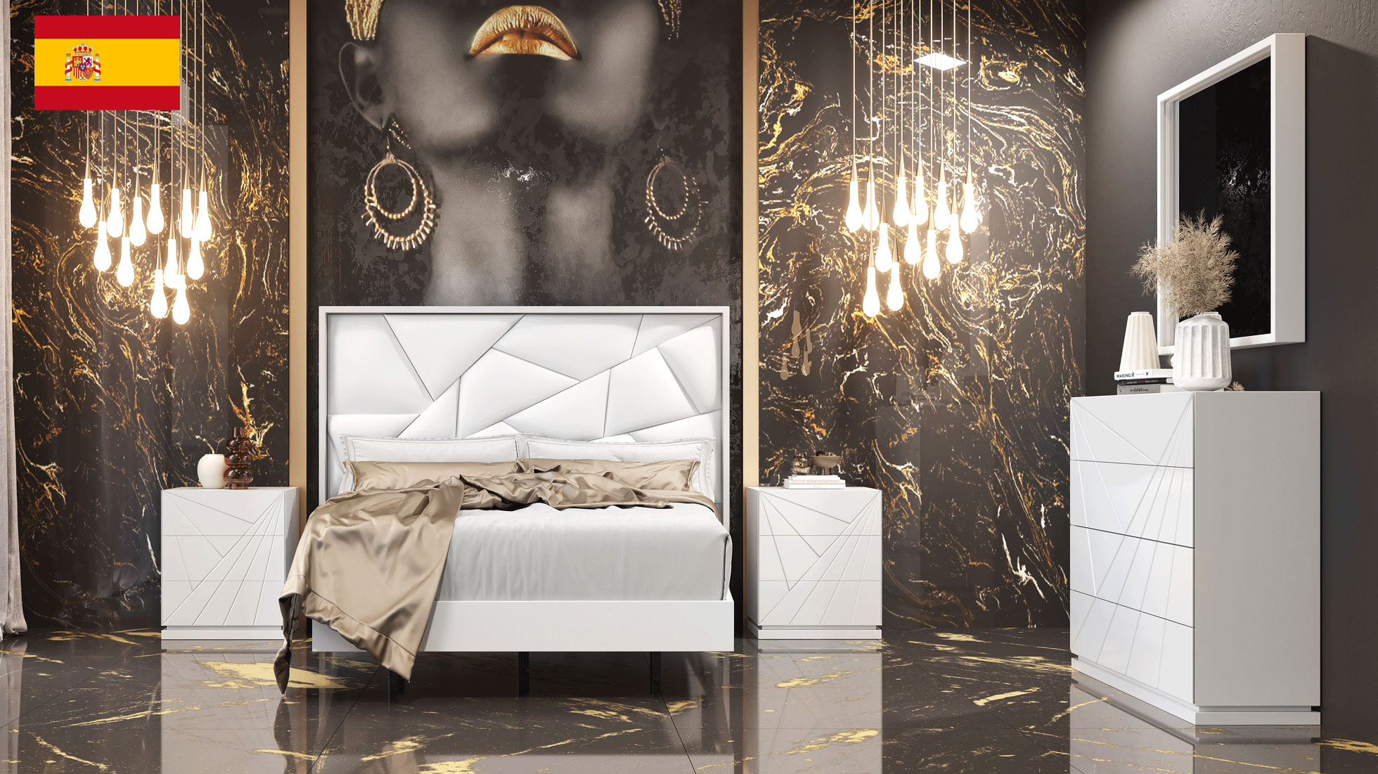 Brands Franco Furniture Bedrooms vol1, Spain Avanty Bedroom SOLD AS COMPLETE BEDGROUP ONLY
