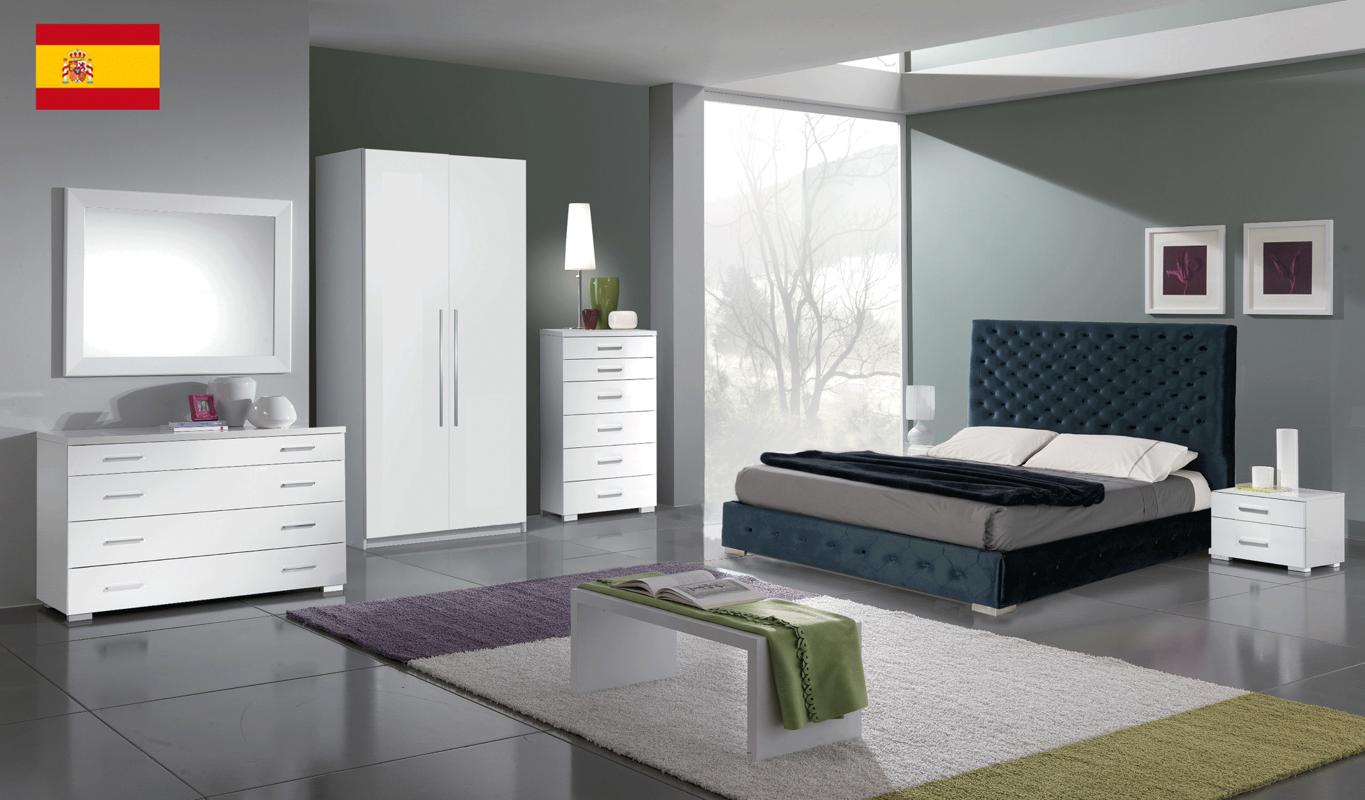 Brands Dupen Mattresses and Frames, Spain Leonor Blue Bedroom w/storage, w/momo casing