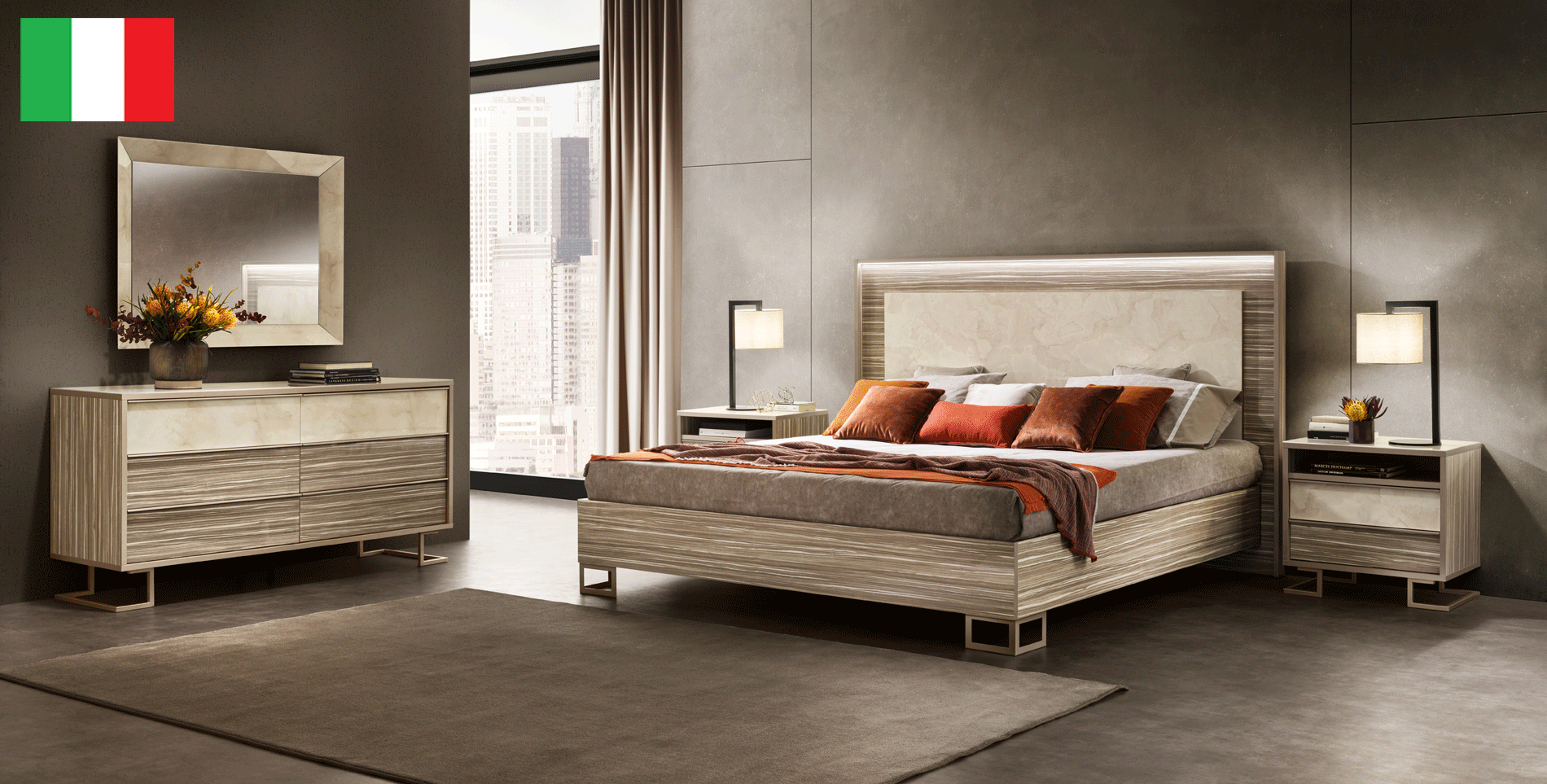 Bedroom Furniture Wardrobes Luce Light Bedroom w/ Light