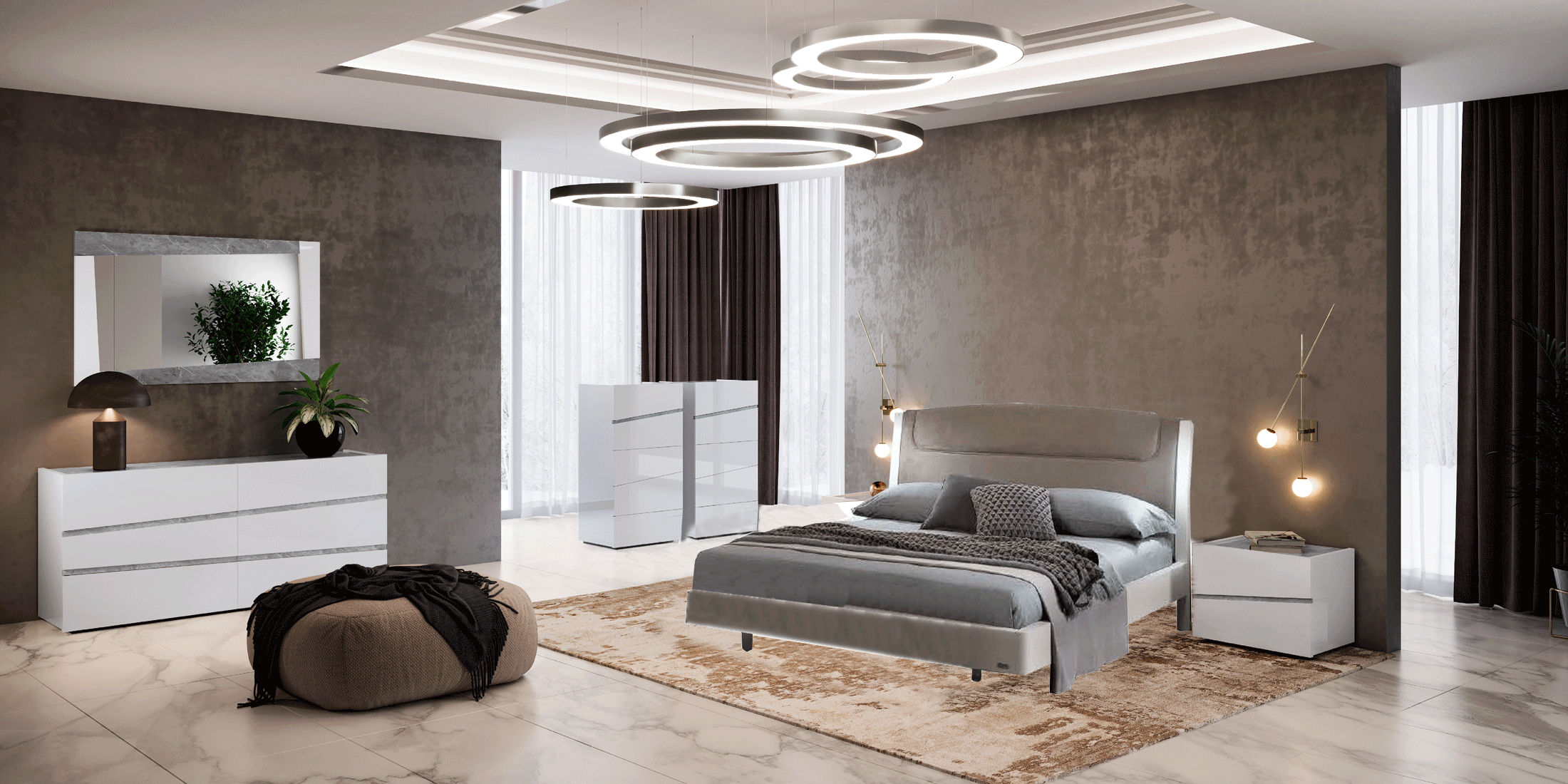 Brands Camel Modum Collection, Italy Luna White Bed with Alba cases, Only bed is on sale