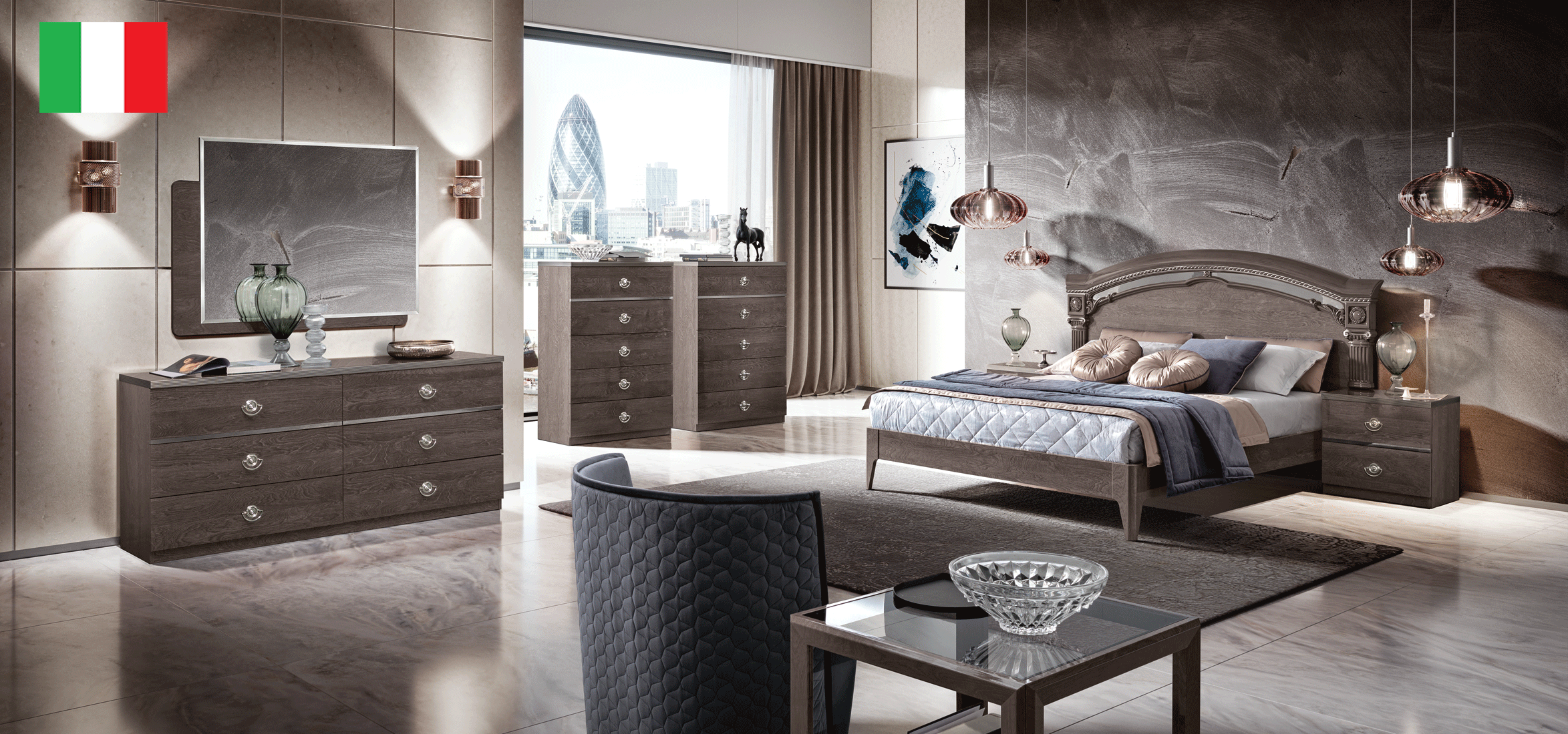 Bedroom Furniture Dressers and Chests Nabucco Night Bedroom Silver Birch by Camelgroup – Italy