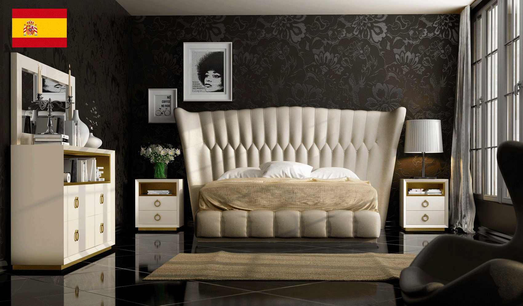 Brands Franco Furniture Bedrooms vol1, Spain Velvet Bedroom