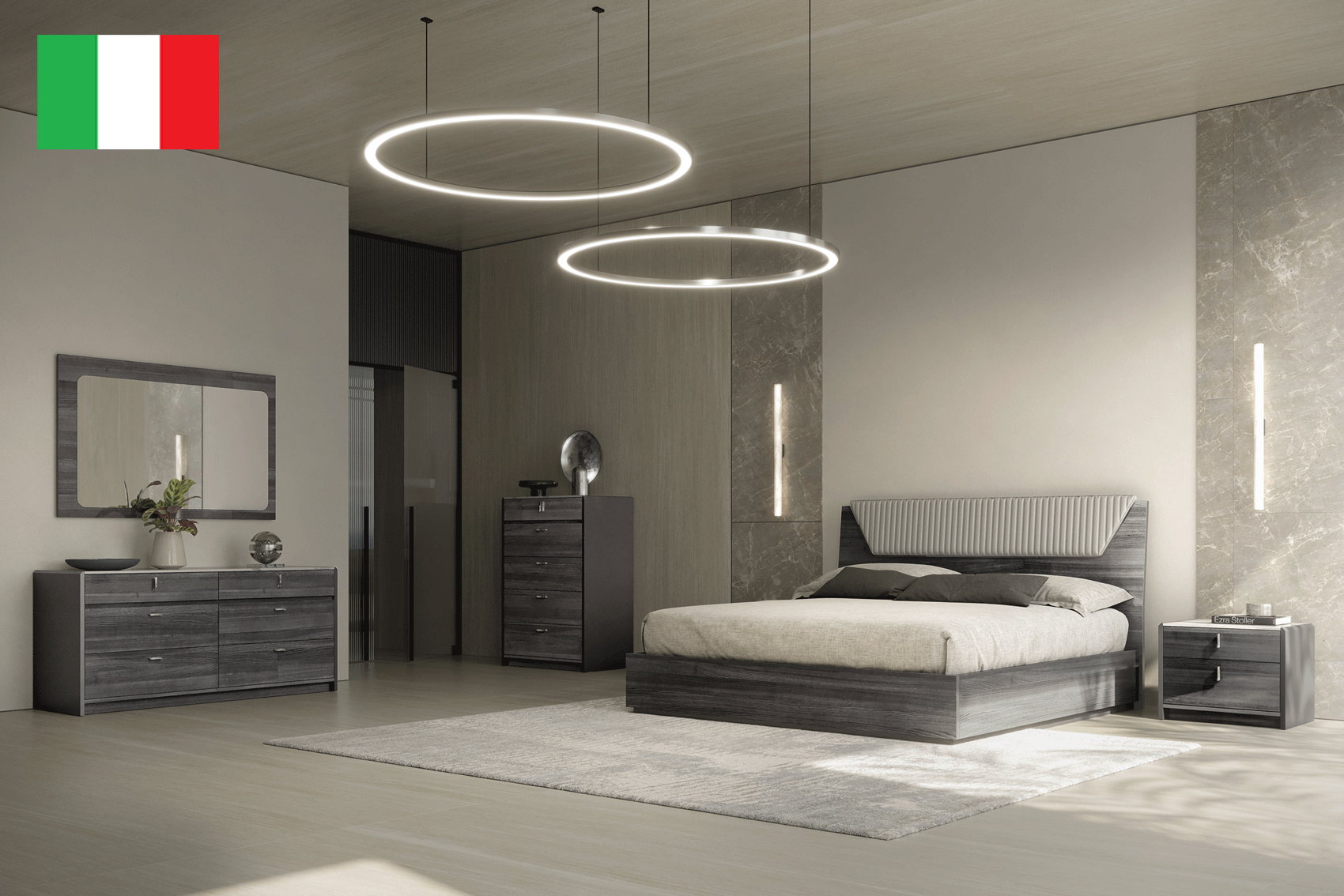 Bedroom Furniture Mirrors Vulcano Bedroom Set by Tomasella, Italy