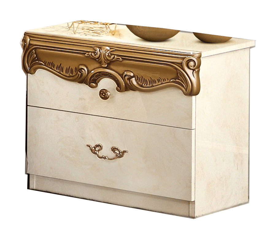 Bedroom Furniture Nightstands Barocco Ivory/Gold Nightstand