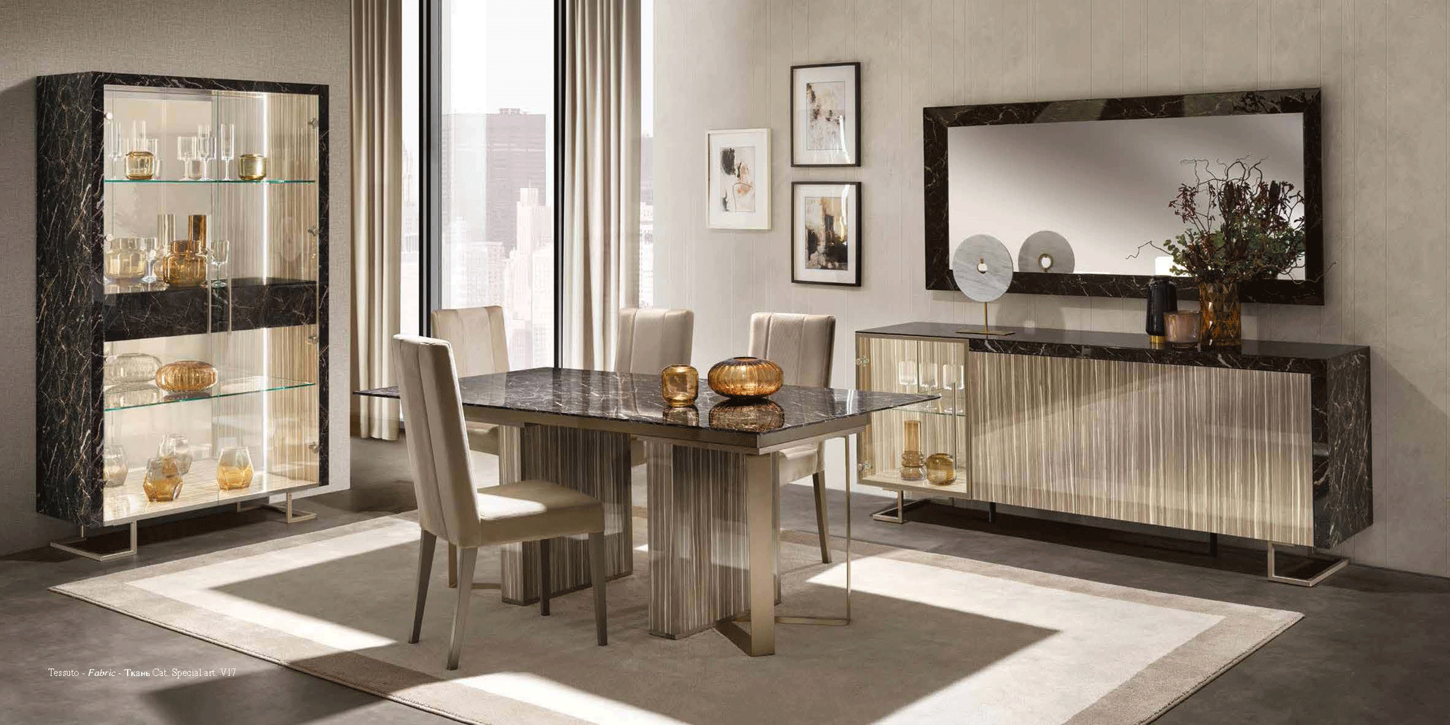 Wallunits Hallway Console tables and Mirrors Luce Dark Dining Room