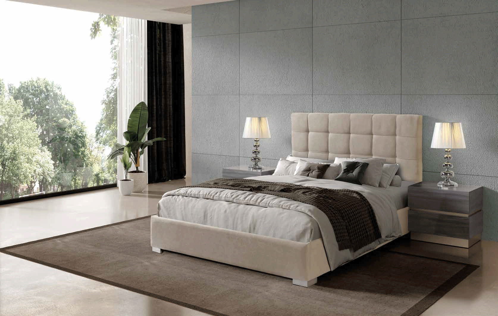 Bedroom Furniture Modern Bedrooms QS and KS 858 Carla Bed, M-151, C-151, YP440-N