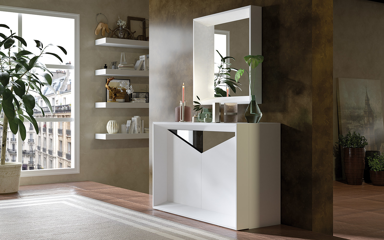 Brands MSC Modern Wall Unit, Italy ZII.03 SHOE CABINET