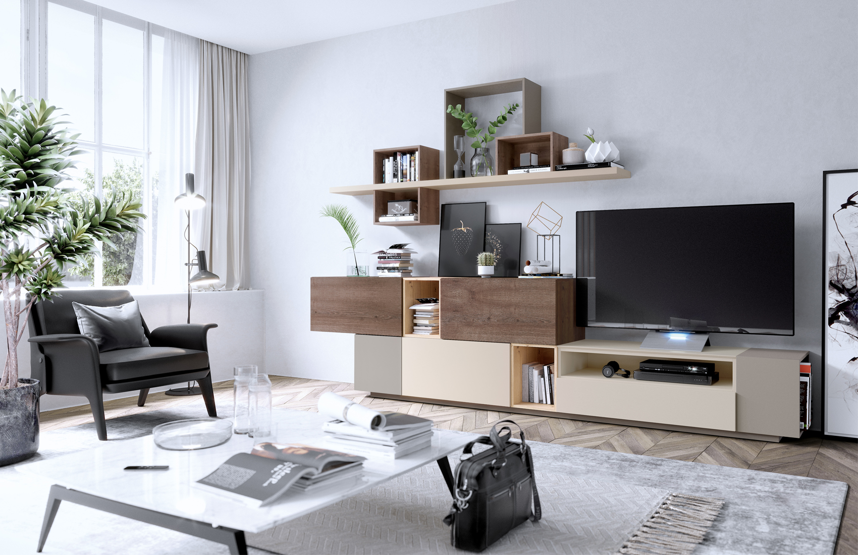 Brands MSC Modern Wall Unit, Italy Composition CK10