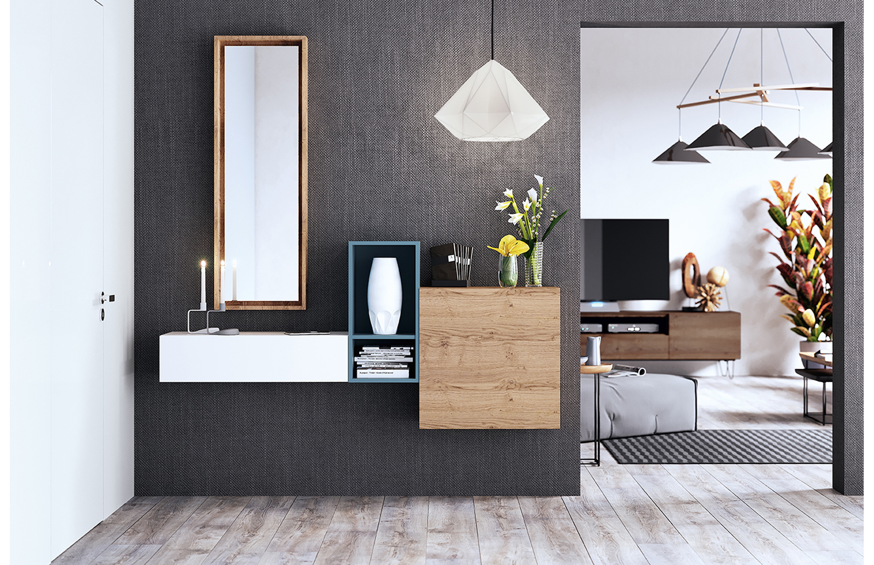 Wallunits Hallway Console tables and Mirrors Composition CK30 HALLWAY
