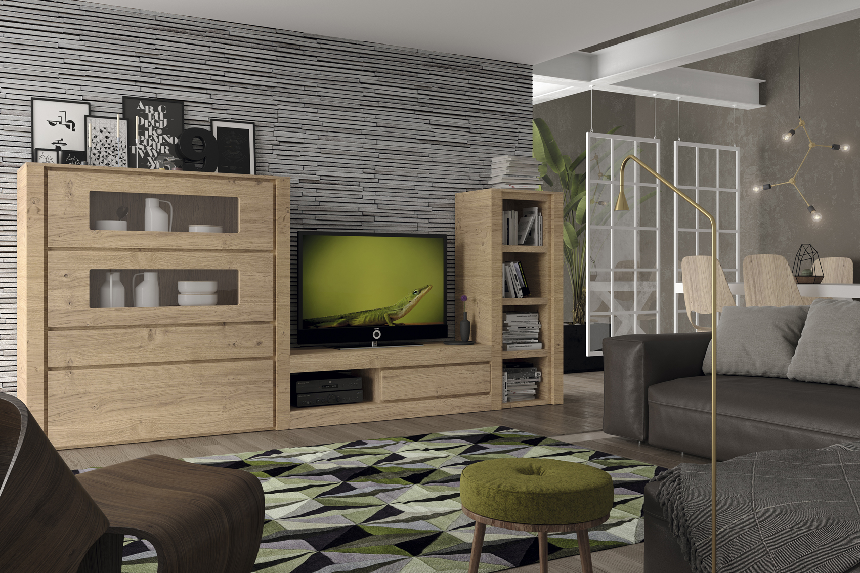 Brands MSC Modern Wall Unit, Italy Composition H3