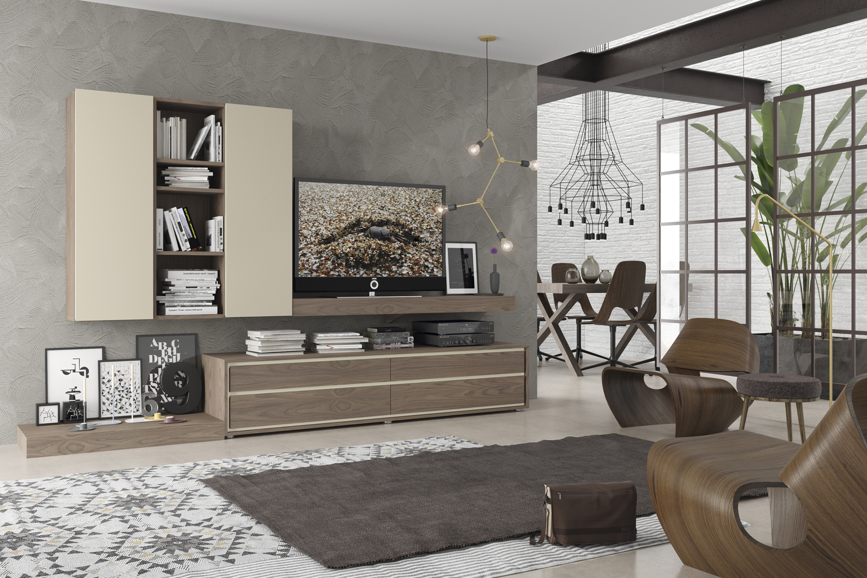 Brands MSC Modern Wall Unit, Italy Composition L41