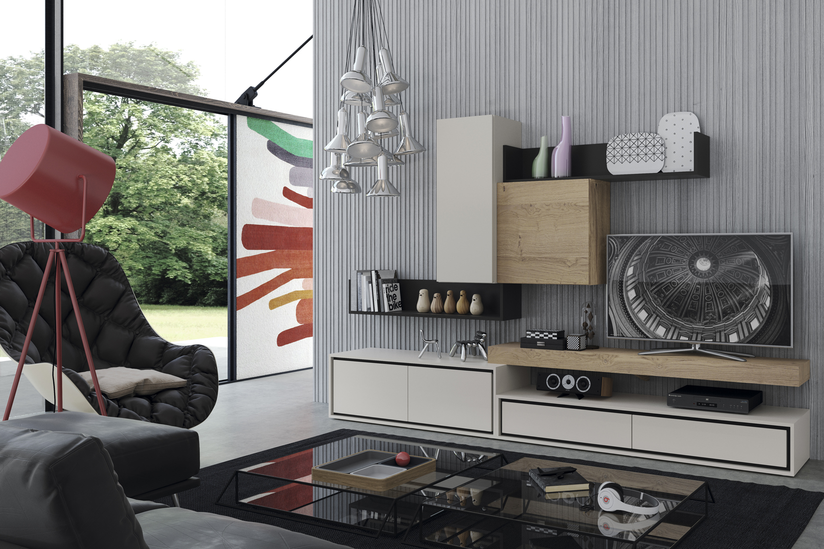 Brands MSC Modern Wall Unit, Italy Composition L5