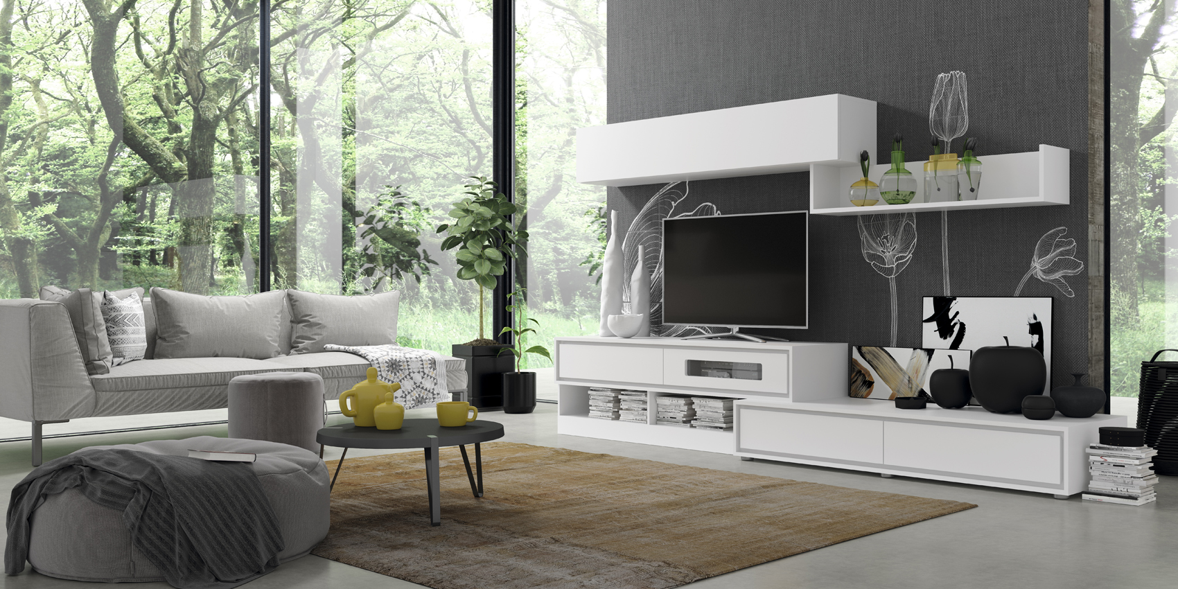 Brands MSC Modern Wall Unit, Italy Composition L8