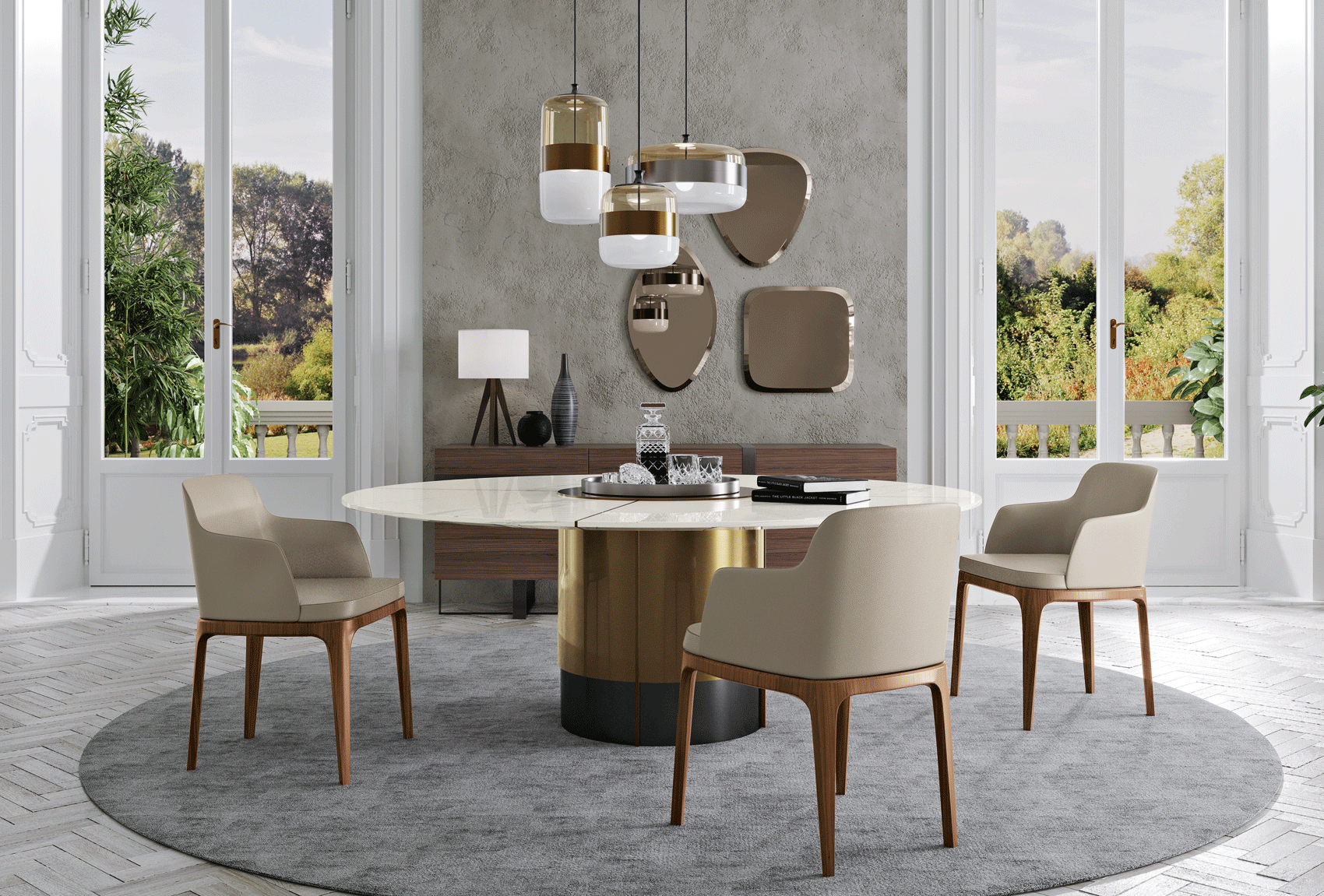 Dining Room Furniture Classic Dining Room Sets Leandro Dining Table with Sienna chairs