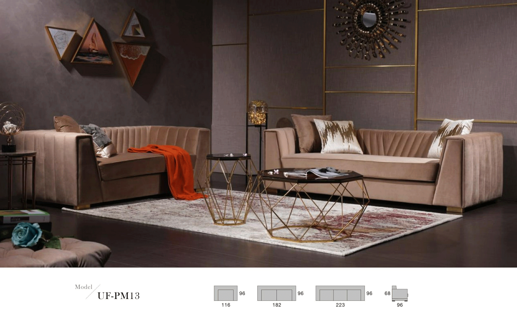 Brands Status Modern Collections, Italy PM13 LIVING ROOM SET FABRIC