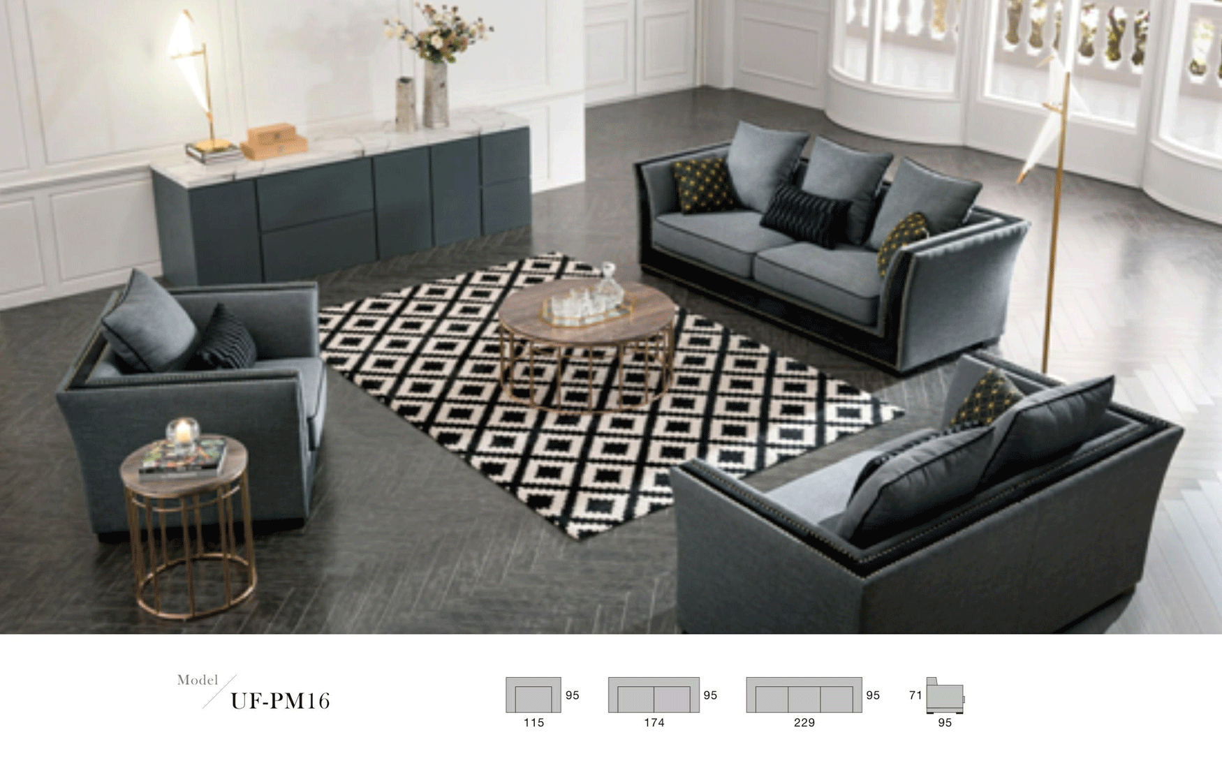 Living Room Furniture Sectionals with Sleepers PM16 LIVING ROOM SET FABRIC
